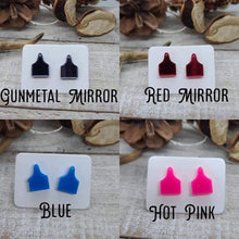 Cow Ear Tag Stud Earrings