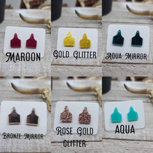 Cow Ear Tag Stud Earrings